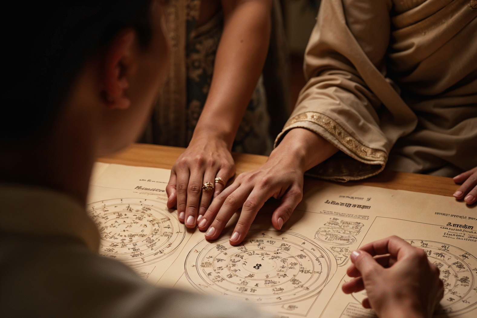 Lady sitting in front of a Astrologer consultant